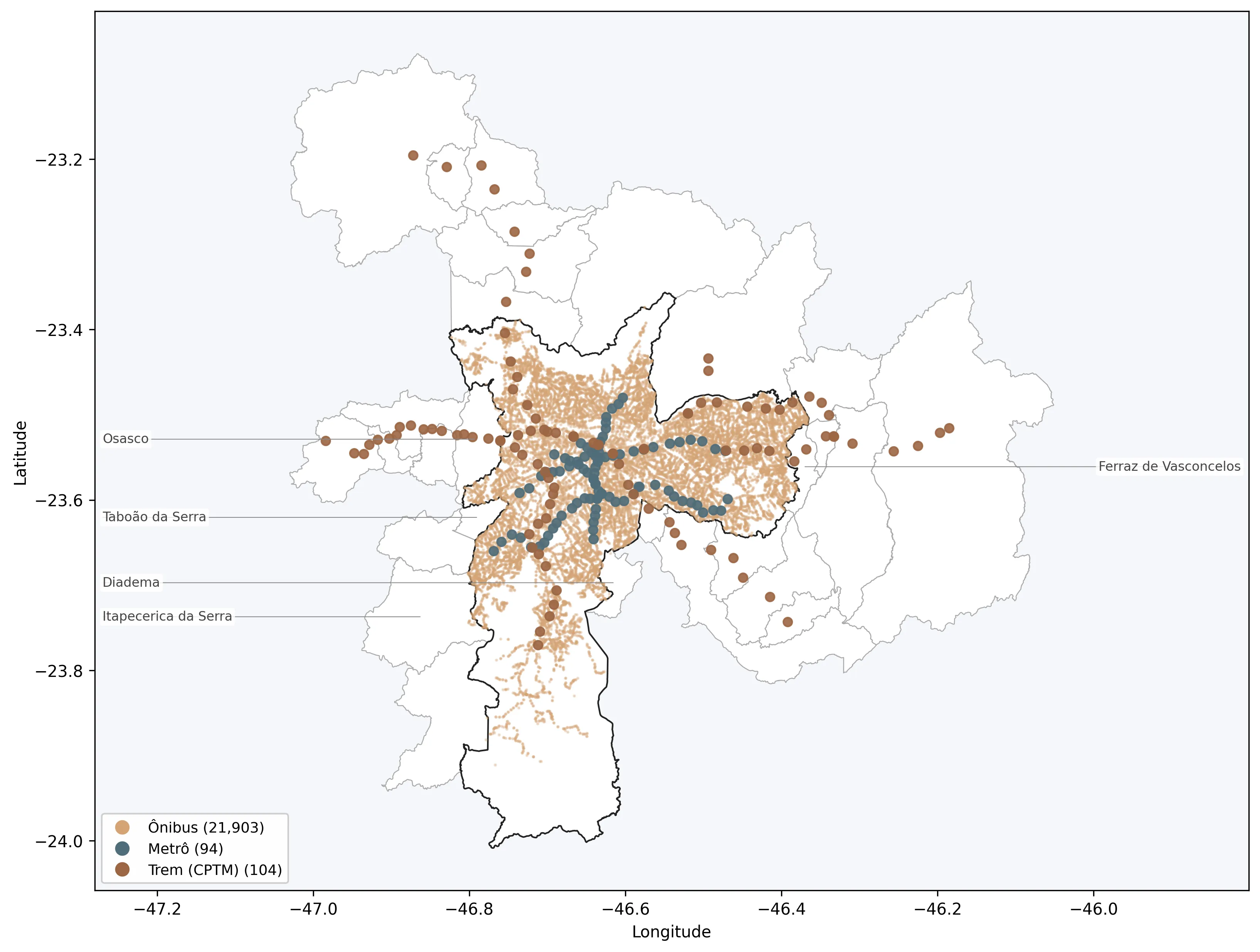 Map of the top 10 critical nodes by degree, betweenness and closeness centrality